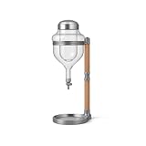 Nispira Ice Sake Wine Whisky Dispenser | Jug Cooler Decanter with Wooden Handle Borosilicate Glass Valve Opening, 1 Set