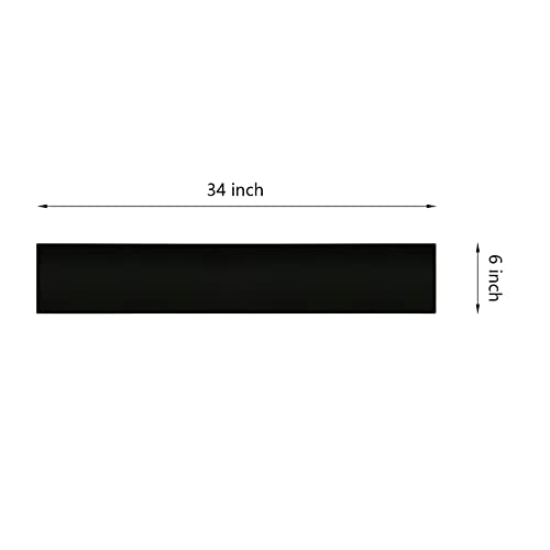 Galofay Self Adhesive Door Kick Plate 34 Inches Acrylic Decorative Plates Pets Scratches Protector For Stick On 36 Inches Doors, 1/10 Inch Thickness 6"X 34" Black #TOP1