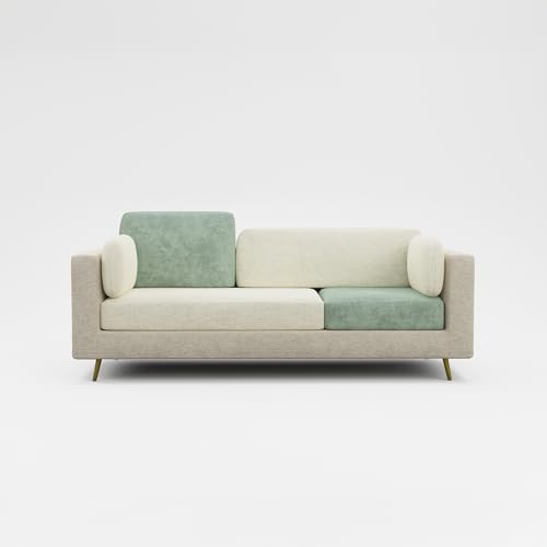 Image of Nuvola Premium Latex Fabric Sofa | 3, 4 & 5 Seater Options | 2 & 3-Toned Variants | Ultra-Soft Deep Seating Comfort | Modern Living Room Sofa | 3-Year Warranty