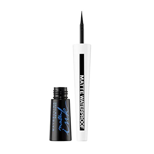 Maybelline New York Flüssiger Eyeliner, Wasserfest, wischfest und langanhaltend, Lasting Drama Liquid Ink Matte Eyeliner, 12 Black, 2,5 ml