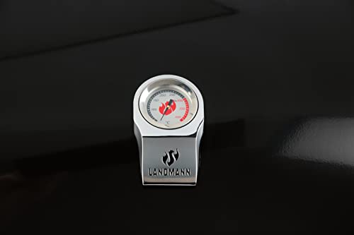 Landmann Barbecue Elettrico EG-II-591, Potente Griglia Con 2 Termometri Per Carne E Termometri Con Coperchio, Griglia Senza Gas E Senza Carbone, Superficie Griglia Ca. 59 X 40,5 Cm, 3200 W [Nero] - 5