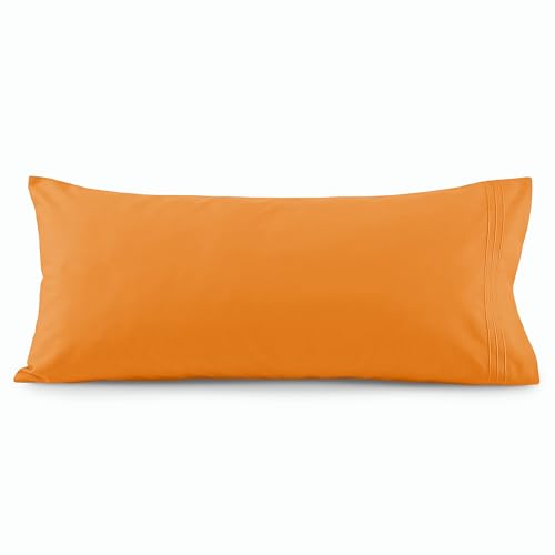 Image of Elegant Comfort Luxury Ultra-Soft 1-Piece Body Pillowcase - 1500 Premium Hotel Quality Microfiber Double Brushed - Wrinkle Resistant, Body Pillowcase Size, Orange