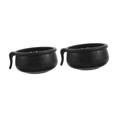 Toddmomy 2 Sätze Hahnenkampfzubehör Küken Hühner Fischfutter Futterautomat für Haustiere Hundefutter huhnerfutter Geflügelbedarf Vogelfütterungsbecher austauschbare Essensbecher Gummi Black