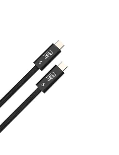 Image of 80Gbps USB4 Cable for Thunderbolt 5, 0.98FT Braided USB C to USB C Cable, Up to 120Gbps Bandwidth, 240W PD3.1 Fast Charging, 16K /8K Display, Compatible with Thunderbolt 4 /3, MacBook, SSD, Docking,eGPU