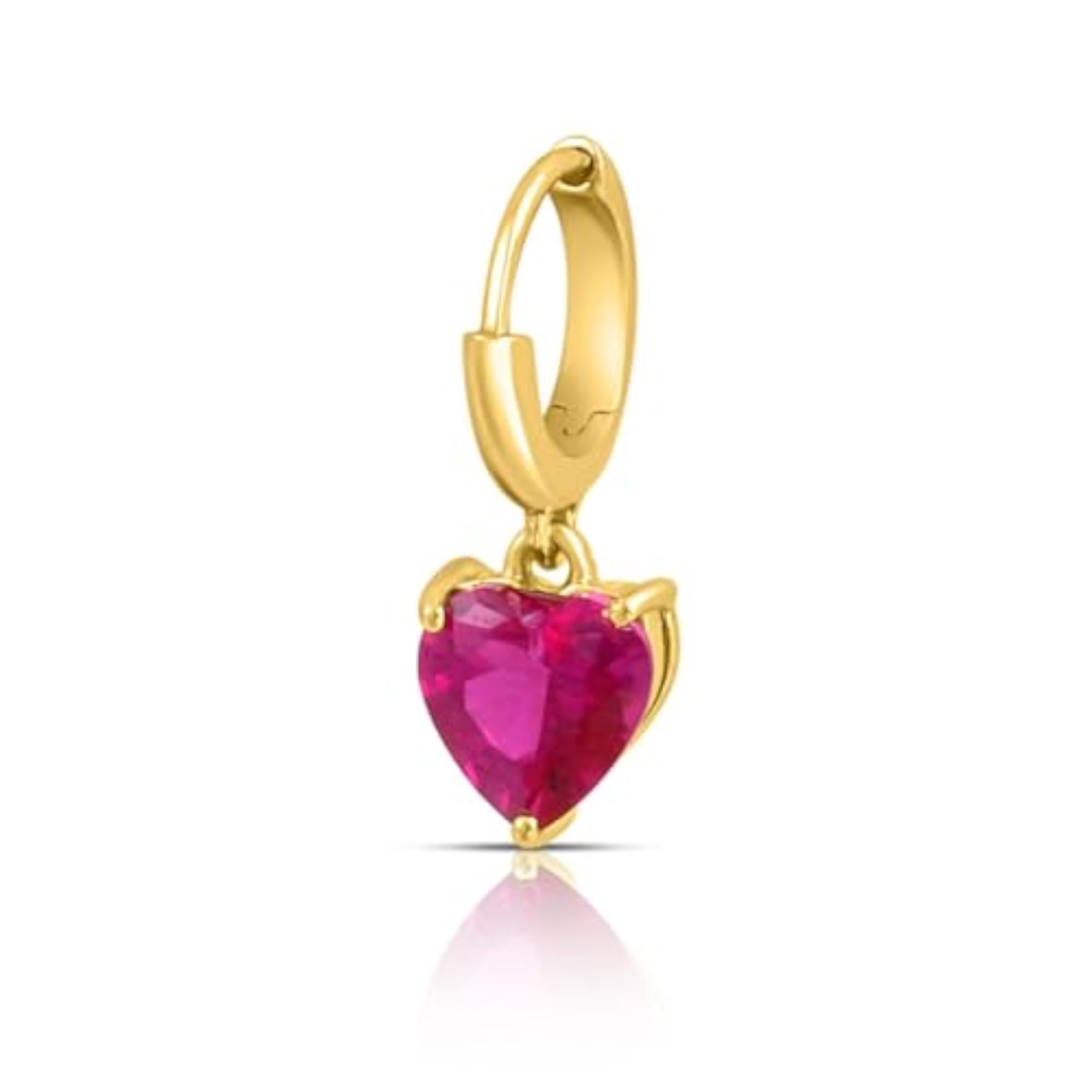 Women's 925 Sterling Silver Heart Gold Plated Drop Earrings