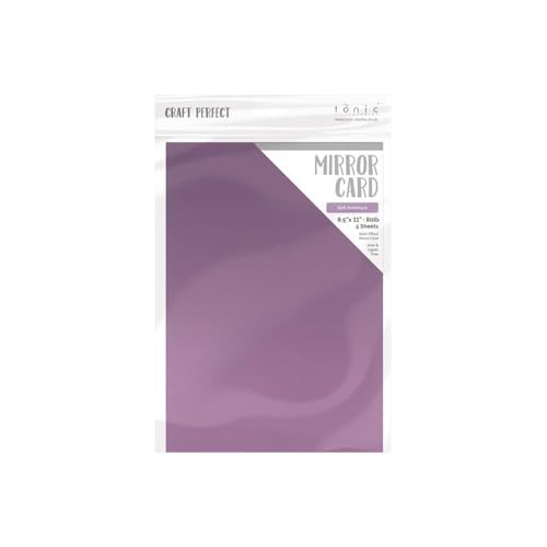 Papier miroir Soft Amethyst 92lb reflets métallisés haut de gamme scrapbooking 21.6x27.9 cm