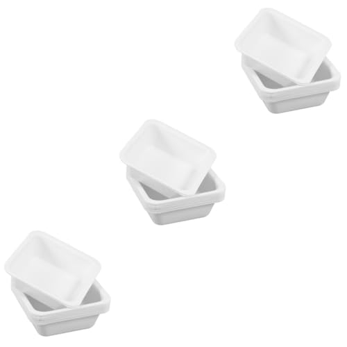 VILLFUL 60 Pcs Weighing Pan Weigh Boats Platter Foil Trays Sample Plates Lab Pour Boat Tray Scale Play Tin Small Weighing Trays Storage Trays Weighing Dishes Pans Charcuterie Plastic White