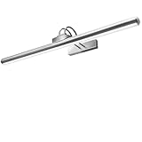 LED Bildbeleuchtung Kabellos Innen, Aufgeladenes Akku-Kunstleuchten mit Fernbedienung, Dimmbare Magnet Touch Lichtleiste Wandlampe, Bildbelicht für Schreibtisch Wand Spiegel, (Nickel 1 Stück)