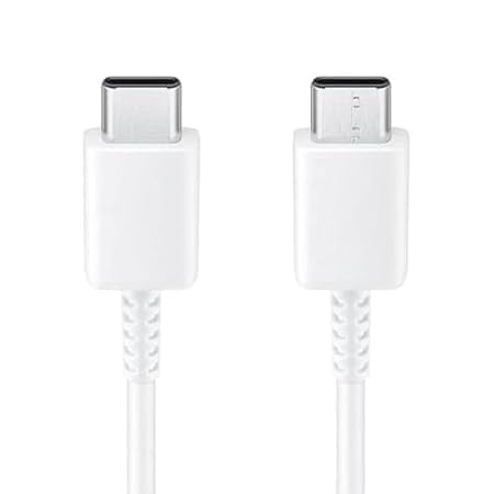 Image of Original 25W Charger for S21 / S21+ / S21 Ultra / S20 / S20+ / S20 Ultra | Fast Charger Celluar Phones (Adapter & C to C Cable) (White)(DEC157)
