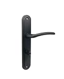 domino Türgriff PRESTO BLACK WC-Bad 78 Drückergarnitur für Zimmertüren Langschild-Garnitur Türdrücker-Set Türbeschläge