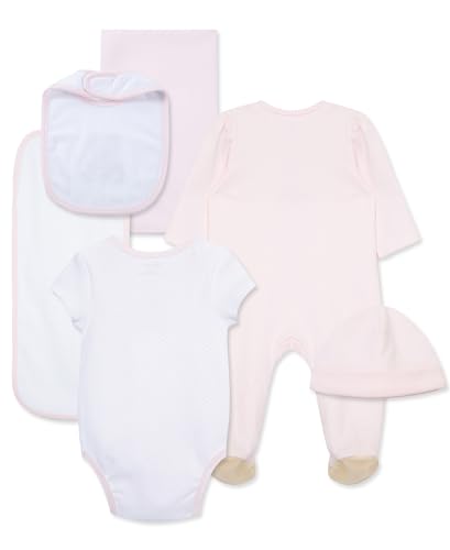 Little Me Baby Layette Gift Set - Footie and Cap, Onesie, 3-Piece Bib And Burp Set, Swaddling Blanket, Baby Shower Gifts4