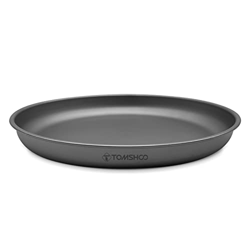HUIOP Titanium pan, 1000ML/1500ML Lightweight Titanium Frying Pan Dinner Fruit Plate Pan Food Container for Outdoor Camping Hiking Backpacking Picnic BBQ