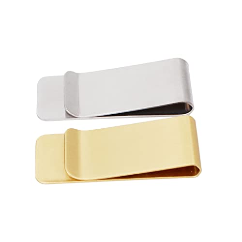 TUOKI Minimalistische Geldklammer zur Aufbewahrung von Bargeld, Silber/Gold, 2-teiliges Set, 0.787 Inch, Minimalistisch