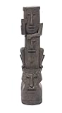 Solid Rock Stoneworks Tripple Tiki Stack- Concrete Statue- 25in Tall- Graphite