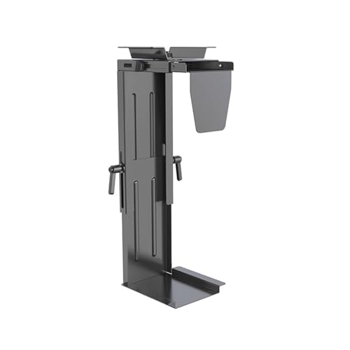 Soporte para CPU, carro móvil ajustable bajo escritorio, montaje en pared, giro de 360 grados, soporte de acero para torre de PC