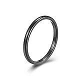Banemi Anillo de compromiso, anillo de hombre de acero al tungsteno 2 mm Regalos de cumpleaños para hombres para novio talla 10-30, Acero, Sin piedras preciosas