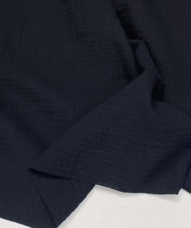 Double Gauze Muslin 100% Cotton Fabric Curtains Fine Cheese Baby Cloth Linen Look Event Wedding Textile - 140cm Wide (1, Black) - Image 3