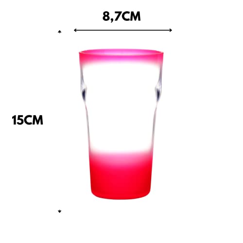 Jogo Com 6 Copos De Cerveja Pint 570ml Neon Em Acrílico Super Resistente (Rosa Neon)