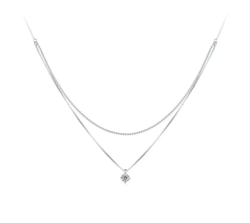Collier double couche argent pour mariage et soirées habillées de mariée