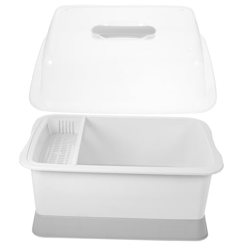 La Mejor Recopilación de Traste de plastico que puedes comprar esta semana. 47 Healifty Escurridor De Trastes Plástico Mediano Con Tapa Transparente Organizador De Cubiertos y Platos Para Cocina Secado y Almacenamiento Mesa