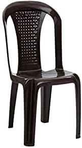 Plastic Chair Glossy Finish Chair for Outdoor Indoor Living Room,Dining Room, Bedroom, Kitchen/Strong & Sturdy Structure (Brown Color Pack of 1)