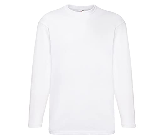 Fruit of the Loom Langarm T-Shirt 61–038–0 Gr. L, weiß - weiß