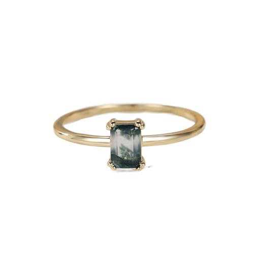 Dainty Jewelry 18k Gold Plated Simulated Gemstones Stackaing Band Engagement Rings for Women