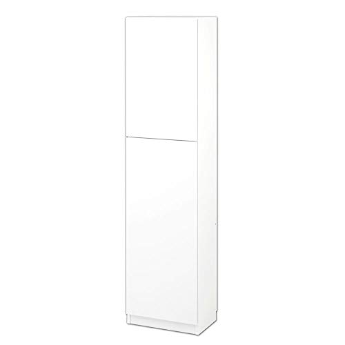 ぼん家具 [完成品] 壁面収納 キャビネット 日本製 扉付き 収納 本棚 壁面 幅45cm 本体 ホワイト 〔左開き〕