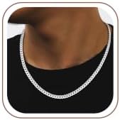 Maxcate 3.5/5/7MM Breit 925 Silber Panzerkette Herren 46/51/56/61/66CM | Panzerkette 925 Versilbert Herren Silberkette herren 925 Silber Chain Jewelry Schmuck Geschenke für Männer