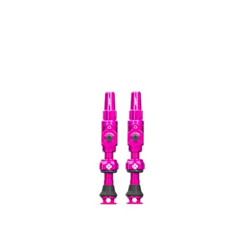 Muc-Off Tubeless Valve for Bicycles, Coreless Valve, Prevents Trouble, Smooth Air Input, 1.4 inches (35 mm) Presta Rim x Presta Valve TUBELESSVALVES BIGBORE LITE Pink