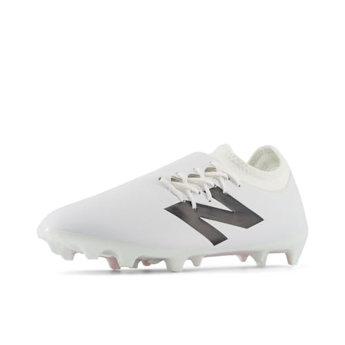 New Balance Unisex Furon Dispatch FG V7+ Soccer Shoe, White/Black/True Red, 5.5 US Men