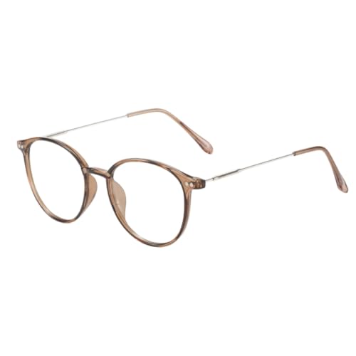 Image of Shiratori Retro Round Blue Light Blocking Glasses for Women Men, Lightweight Metal Temple Eyeglasses