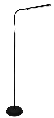 Sewing Online Free-Standing LED Floor Lamp in Black with a Flexible Neck, Sturdy Stable Base, and a Single Dimmable Energy Saving Daylight-Effect Tube SO1285