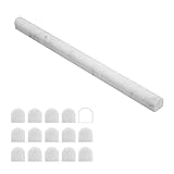 Soulscrafts Carrara White Marble Pencil Liner Tile, 15-Pack Natural Stone Bullnose Tile Trim Molding 3/4x12 Inch Honed for Kitchen Backsplash, Bathroom Shower Wall