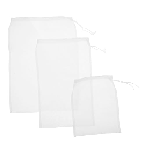 Homoyoyo 3個 ナッツミルクバッグ 大中小食品グレードナイロン再利用可能 抗菌メッシュフィルター 搾りやすい簡単操作 ジュース 豆乳 果汁用