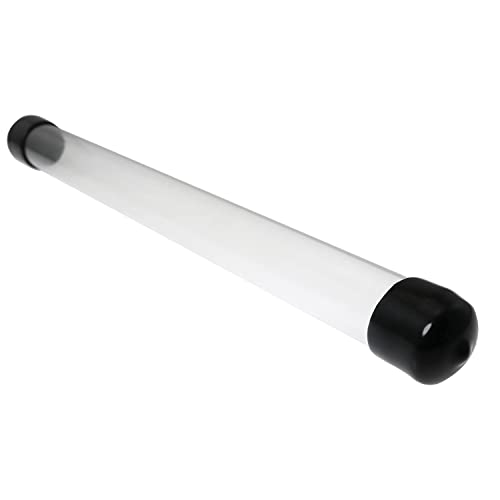 Image of Clear Storage Tube DZS ELEC 2PCS 20 x 220 mm /0.79 x 8.7 inch Small Plastic Round Tubing with Black Caps for Bead Containers, Craft, DIY, Empty Storage Tube