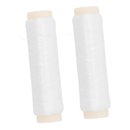 BESTonZON 2pcs Fishing Bait Elastic Thread Nylon Invisible Fishing Line Baits Wraps Thread Stretchy String for Saltwater Freshwater Fish