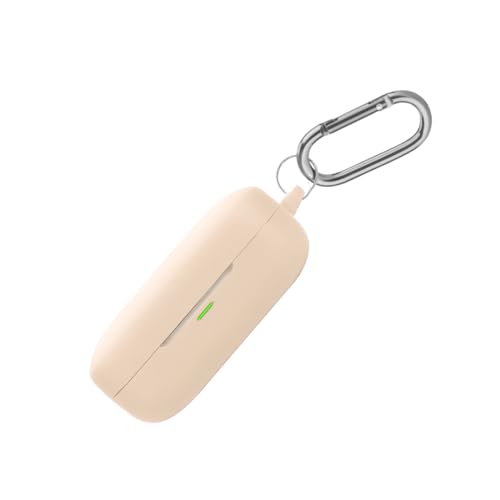 Image of WELCROS Soft Silicone Case Cover Compatible for Realme Buds Air 7 | 7 Pro (Ivory Gold, with Keychain)