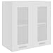 vidaXL Armoire Suspendue Verre Placard Armoire de Rangement Murale Meuble de Cuisine avec 2 Etagères Maison Intérieur Blanc 60x31x60 cm Aggloméré