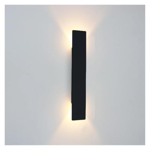 Aplique LED de pared interior 18W negro lámpara moderna de aluminio luz cálida