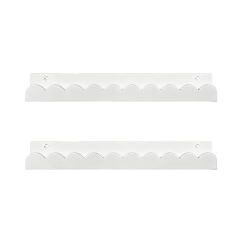 Genérico Estante De Pared para Libros | 2 Piezas Decoración de Almacenamiento para Pared con Bordes Ondulados,Estantería De Madera | para Dormitorio Infantil Baño Plantas Juguetes Cuarto de
