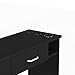 Paddie Barber Salon Station Wall Mount Hair Styling Salon Equipment Set Beauty Spa Furniture Set, Lockable Left Shelf, Mirror not Included(Black)