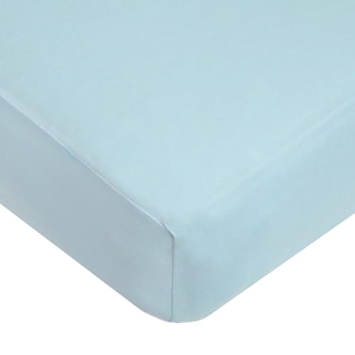 Image of TL Care Supreme 100% Natural Cotton Fitted Crib Sheet 52 inch x 28 inch, Enhanced Thickness for Soft, Breathable & Hypoallergenic Jersey Comfort,Baby Blue, Neutral for Boys & Girls