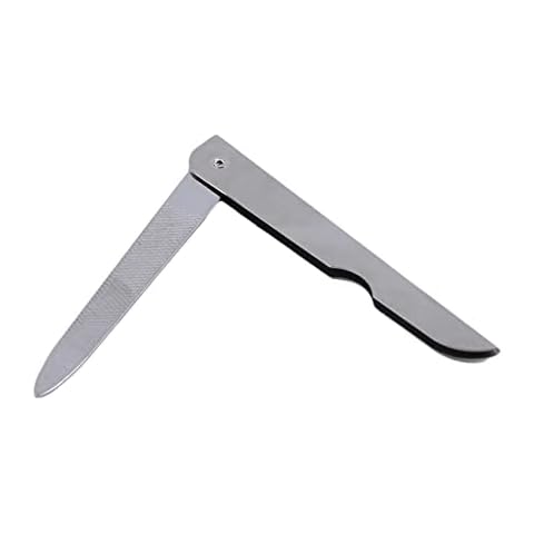 LALANG Folding Nail File Metal Stainless Steel Fold Cuticle Professional Tool Double Sided Nail File for Woman Gilrls Cover
