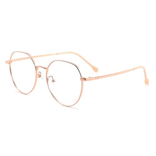 WWWL Lesebrille, Retro Gläser for Rundrahmen, Exquisite Gläser for leichte Rahmen, Flache Brille for Kleiner Rahmen, Brillenrahmen for Frauen (Color : Rose-Gold, Size : +1.5) Cover