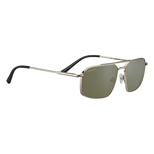 Serengetti Square Wayne Shiny Light Gold-Mineral Polarized 555nm, Multi, One Size