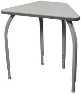 ELO7216-ADJ-SS-25 Elo 18 x 30 Connect 6 Desk, 4 Adjustable Smooth Silver Legs, Black Beveled Lotz Armor Edge, Grey Nebula Laminate Top