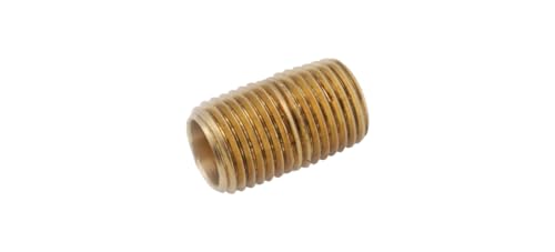 Anderson Metals 736112-08 Red Brass Pipe Fitting, Nipple, 1/2