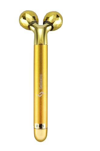 Image of 24k Gold Electric Face Massager,Korean Skincare V-Shape 3d Facial Roller Enegy Beauty Massage for Anti Aging,Glowing Skin,Face Slimming,Eye,Nose for Men /Women