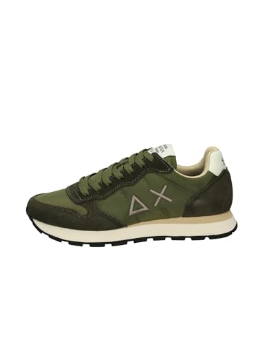 SUN68 Uomo Sneakers Basse Z36101 Pelle Verde Scuro 42